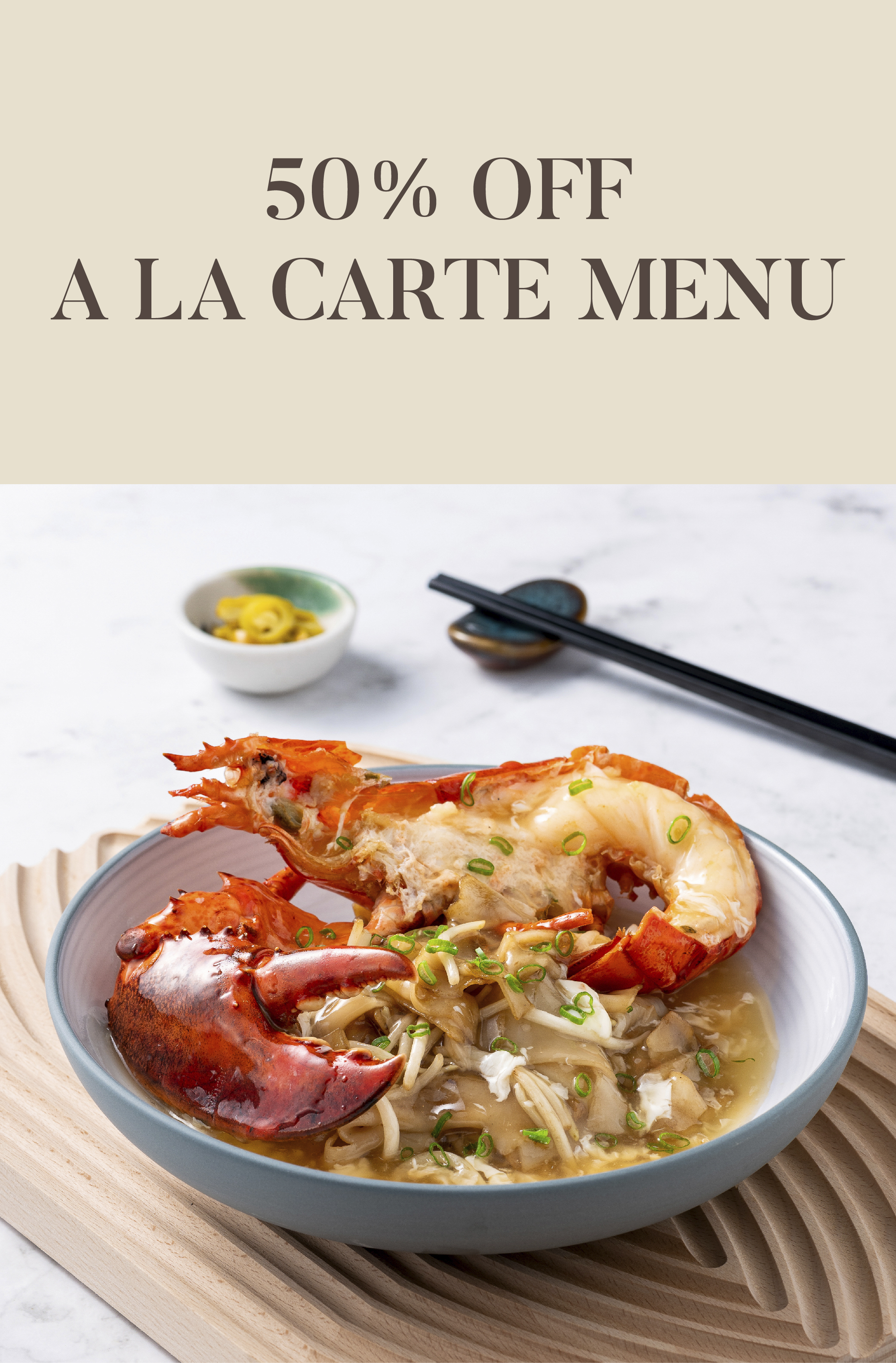50% Off A La Carte Menu